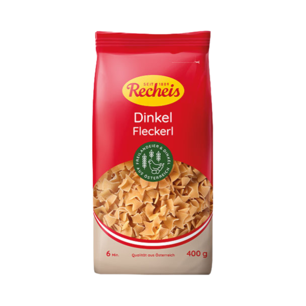 Recheis Naturgenuss Dinkel Fleckerl gerippt, 400 Gramm